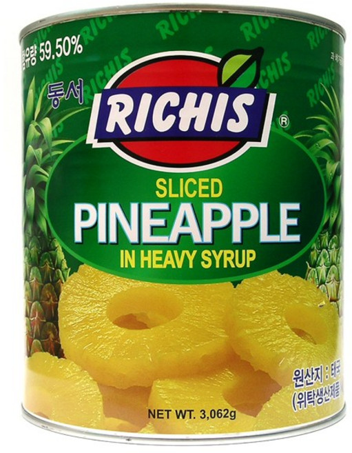 (주)동서 파인애플슬라이스 캔, 3.062kg, 1개