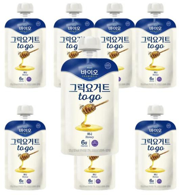 Maeil 매일 바이오 그릭요거트 to go 허니 냉장 온가족 방학 120g 8개 1세트, 960g