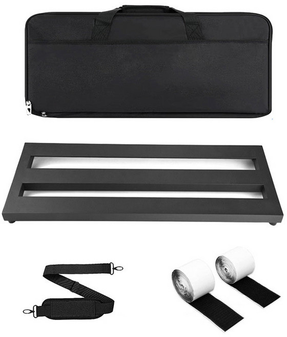 LIYANG 전자기타 이펙터 페달 보드 트레인 거치대+가방 3종 알루미늄 재질, 1개