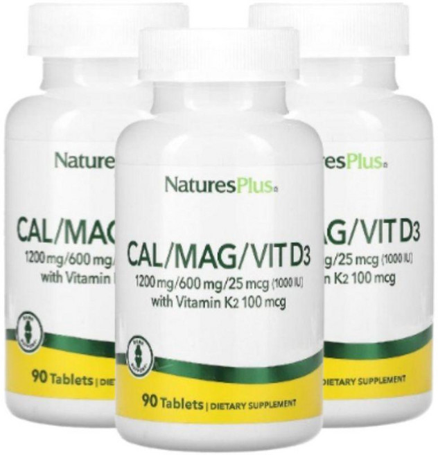 NATURE'S PLUS 네이처스플러스 비타민D 칼슘 마그네슘 비타민디 90타블렛, 90정, 3개