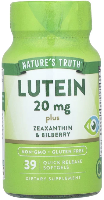 Nature's Truth 루테인 제아잔틴 & 빌베리 함유 속방형 소프트젤 39정, NaturesTruth루테인제아잔틴빌베리함유속방형소프트, 1개 - 쿠팡