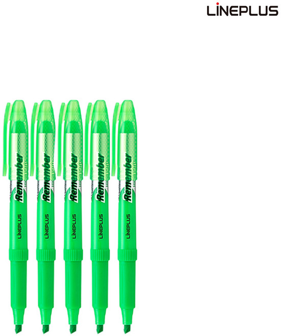 라인플러스 리멤버 형광펜, 그린, 5개