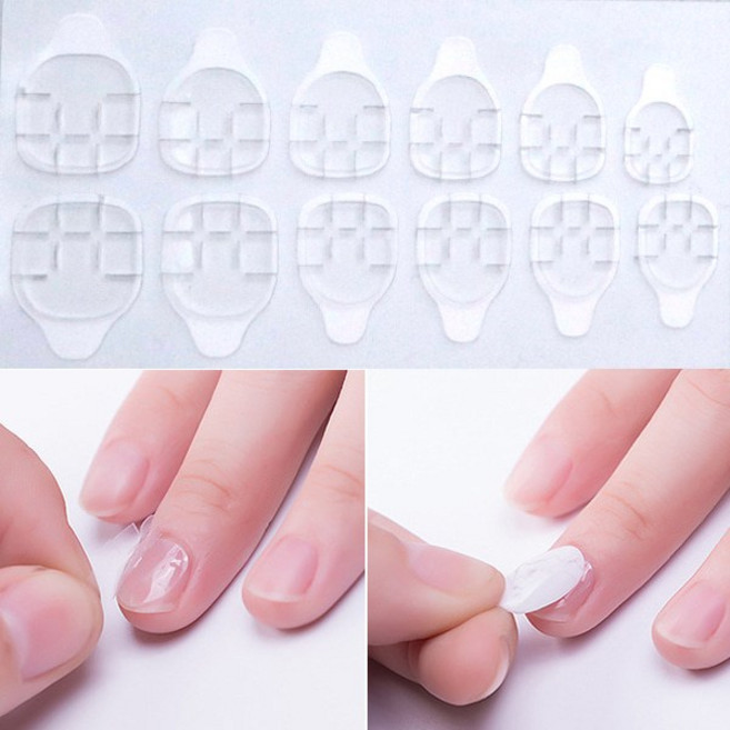 손쉽게 붙이는 네일 글루 실리콘 접착식 양면테이프 젤타입, 20개, 투명젤타입