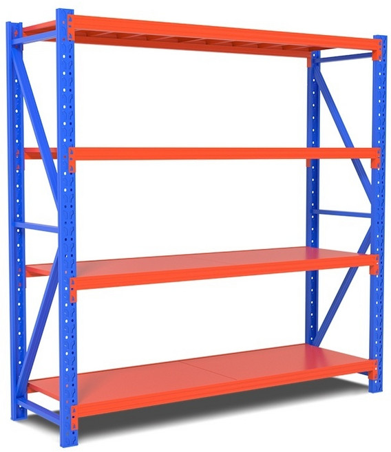무볼트 중량랙 단당하중 최대250kg 창고선반 철재선반 벽선반 경량랙 스탠드선반, 오렌지2000x1500x600, 1세트