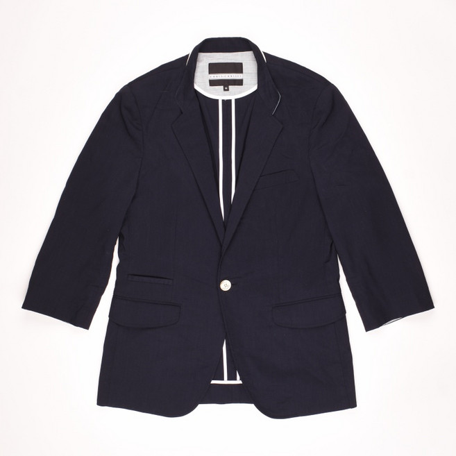 크리스크리스티 네이비 린넨 원버튼 캐주얼 자켓 95 여성 WTL3131 자바구제창고