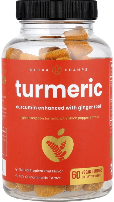 뉴트라챔프 강황 트로피컬 과일 맛 비건 구미젤리 60개, 60정, 6개 - 쿠팡