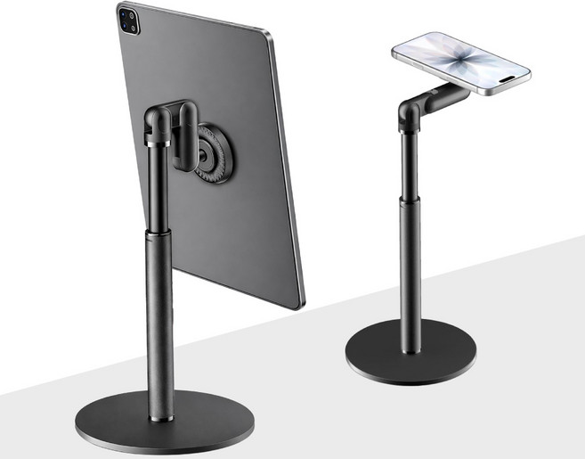 메탈 프로 맥세이프 스탠드 K83 자석 탁상형 휴대폰 태블릿 거치대 360도 멀티앵글 높이조절 학습 촬영, 1개, 블랙, RG26-0210K83