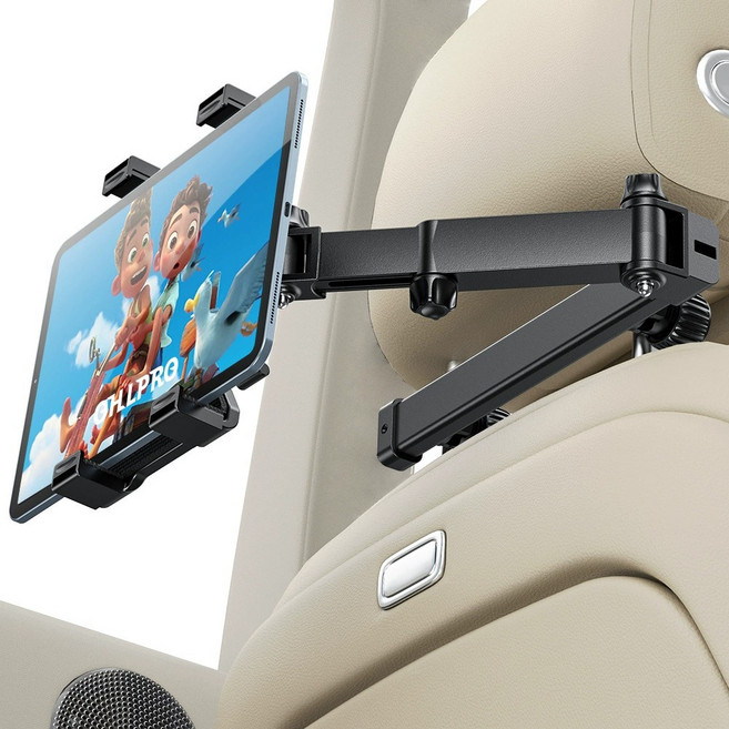 차차톡 차량 테블릿 헤드레스트 거치대 거리조절형, 블랙, 1개