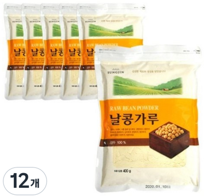 성진 날콩 가루, 12개, 400g