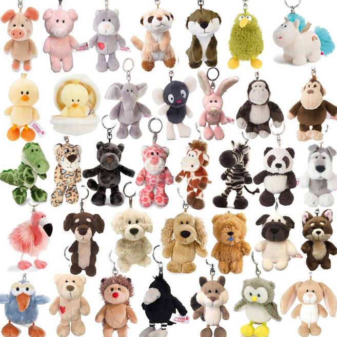 NICI 애니멀 인형 키홀더 키링 귀여운 캐릭터 동물봉제인형 키링, 22 병아리, 1개