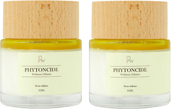 [천연오일] 피톤치드 디퓨저 편백오일 차량용방향제, 2개, 50ml, 편백나무