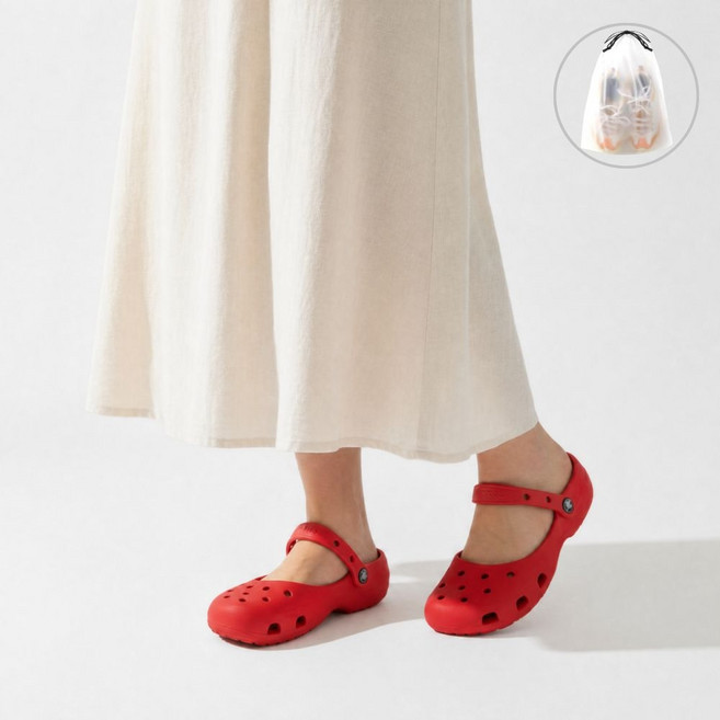 8위 - 크록스 클래식 발레 crocs 발레 슈즈 메리제인 발레리나 플랫 + JN파우치