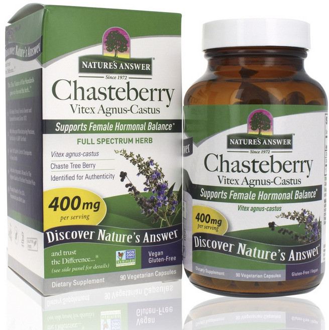 NATURE'S ANSWER 聖潔莓無麩質素食膠囊, 90顆, 1罐