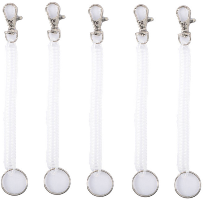 다용도 도난 분실 방지 휴대폰 가방 안전 고리 스프링 스트랩 줄, 5개, 클리어