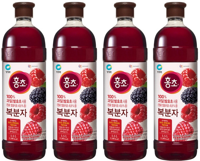 홍초 복분자, 1.5L, 4개