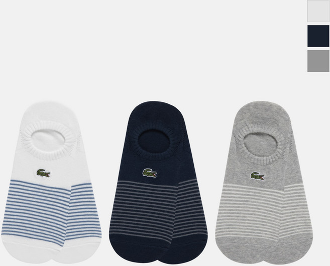 [라코스테 공식] 남성 스트라이프 노쇼 삭스 RA036E-56G 3종 택1