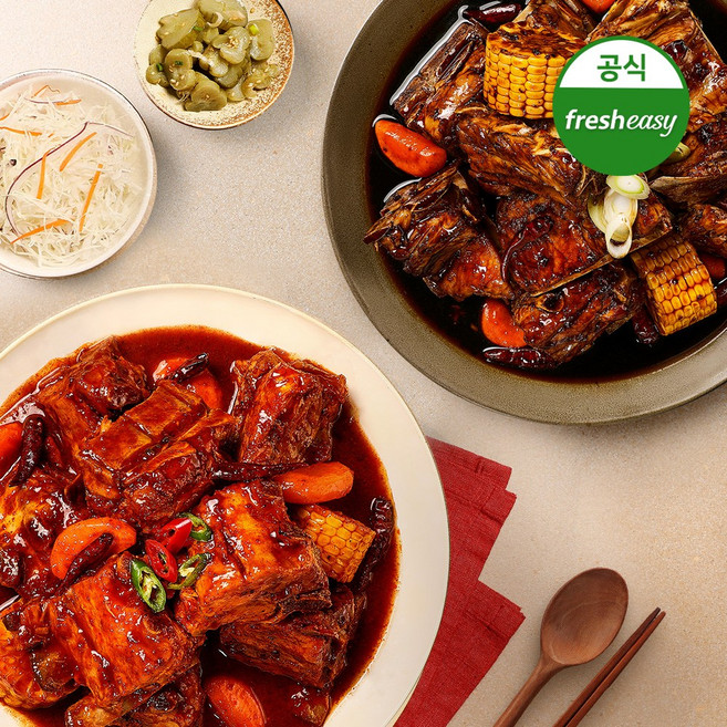 이바돔 특제소스 돼지 뼈찜 2종 SET (매운맛 1개+간장맛 1개), 1세트, 2kg