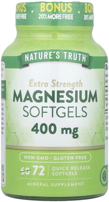 헁복하고 건강하세요 Nature's Truth 마그네슘 400mg 속방형 소프트젤 72정 늘 챙기셔야합니다, NaturesTruth마그네슘400mg속방형소프트젤72, 1개 - 쿠팡