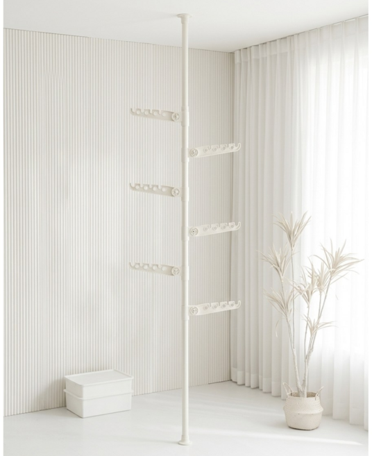 홈치치 접이식 폴행거 빨래 건조대, 화이트