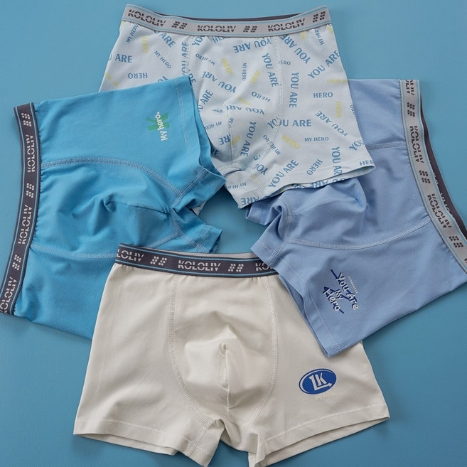 [빌도르] 마이히어로 4매 남아 밴드형 주니어 드로즈 사각 초등학생 중학생 팬티 속옷 세트