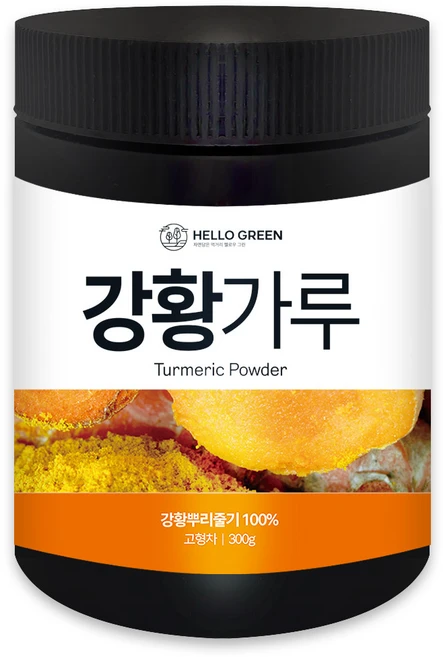 헬로우그린 인도산 강황 분말 가루 터머릭 커큐민, 300g, 1개 - 쿠팡