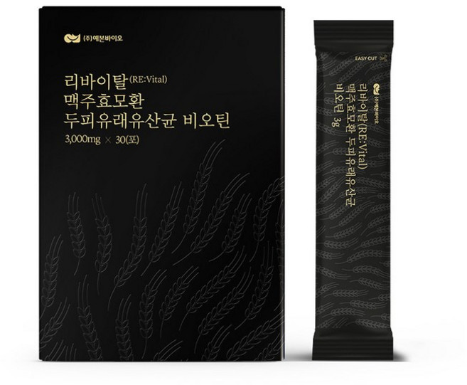리바이탈 맥주효모환 두피유래유산균 비오틴 3g 30포, 30개