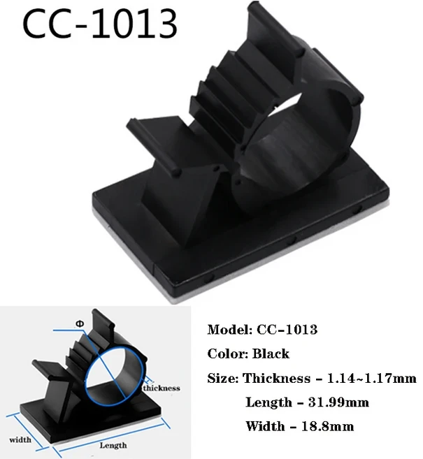 케이블 관리 타이 마운트 베이스 고정 클립 자가 접착 와이어 홀더 클램프 정리기, 13 1013-black10pcs