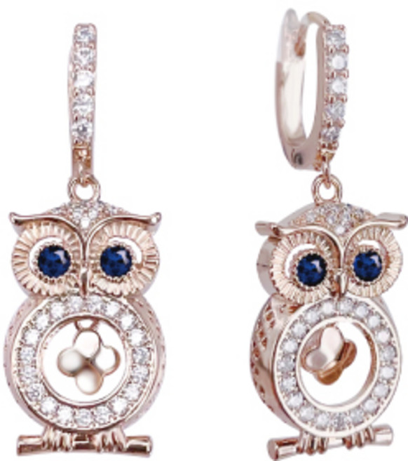 [혜성 주얼리] 레토 루비 댄싱클로버 부엉이 귀걸이