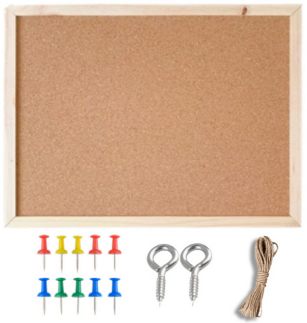 제이스토어 게시판 꾸미기 벽걸이 코르크 보드 세트, 1세트