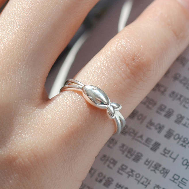 반지소 925실버 행운 가족 애끼 물고기 은반지