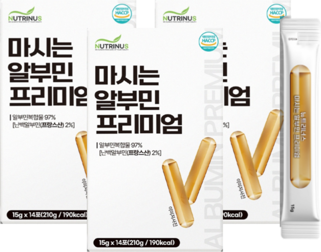 마시는 알부민 복합물 녹용 추출물 프랑스산 난백알부민 아르지닌 액상 식약처 해썹, 3개