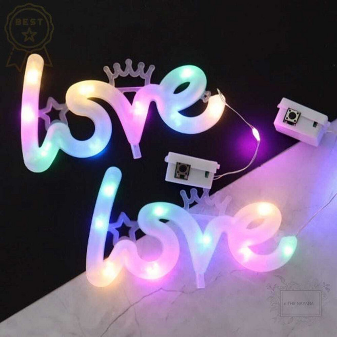 LED 쁘띠 레터링 러브 무지개색 영문 무드등 조명 인테리어 장식 소품 수량옵션확인, 이십개입x1봉