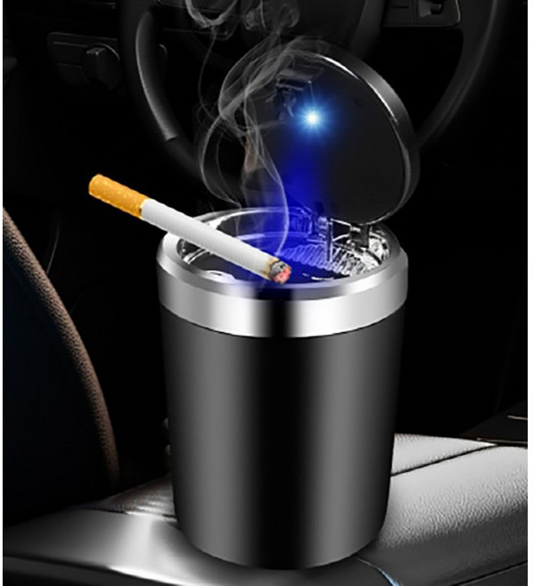 심플 원터치 LED 차량용 재떨이, 레드, 1개