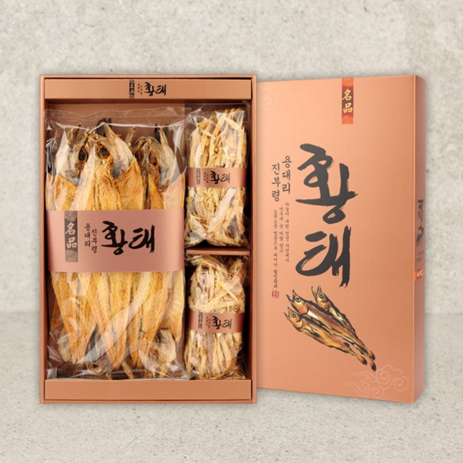 [오초록] 용대리 진부령 황태포 황태채 지함 혼합세트 2-1호 - 황태포 5미(대)+황태채165gx2봉지, 1박스, 500g