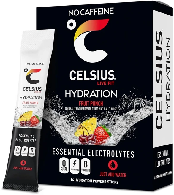 Celsius 셀시어스 라이브핏 전해질 카페인프리 프루트펀치 분말 14스틱 - 쿠팡