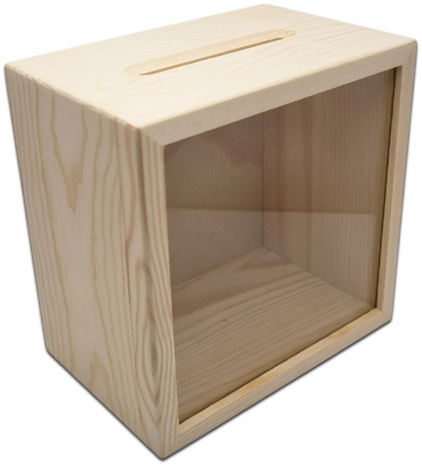 MOKE 우드뱅크 사각 심플 저금통, 1개