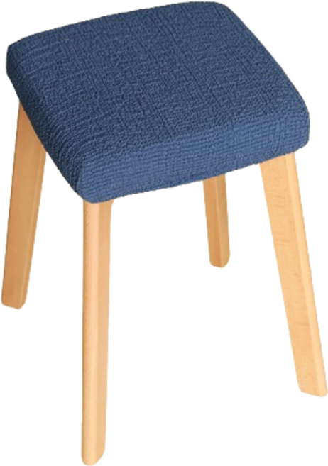 작은 사각형 의자 커버, 진한파란색, 1개