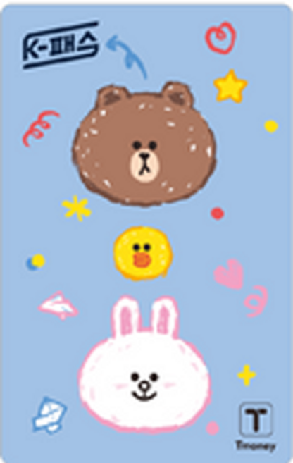 티머니 K패스 라인프렌즈 교통카드, 1개