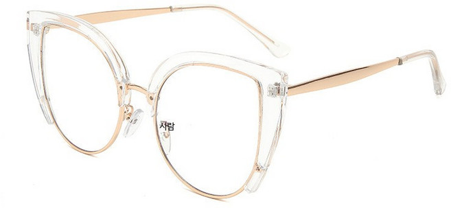 반뿔테안경 반테안경 레트로 여자 안경테 캣츠아이 Q