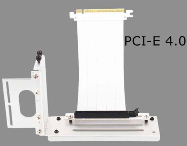 수직 브래킷 GPU 홀더 실버 화이트 PCI-E 16x GTX RTX 그래픽카드 Gen4 PCIe 3.0 4.0 16X 라이저 연장 케이블 ATX PC 케이스, [02] Bracket-NO Cable