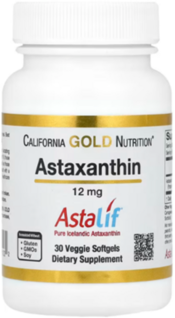 CGN 아스타잔틴 12mg 아스타리프 퓨어 아이슬란드산 30 베지 소프트젤, 30정, 1개