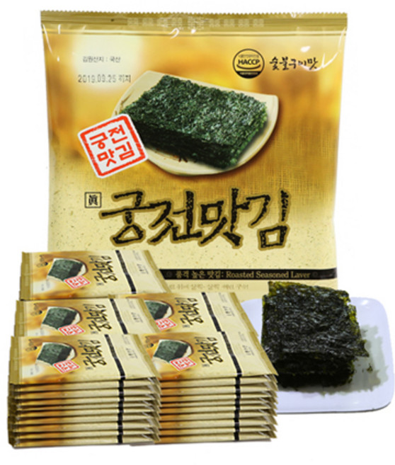 [궁전맛김] 불맛이 살아있는 전통 조미 전장 구이김, 20g, 50개