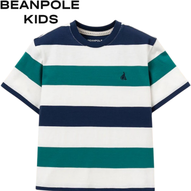 [매장발송] 빈폴키즈 남아 반팔 라운드티 스트라이프 등교 학원 여행 나들이 봄 여름 상의