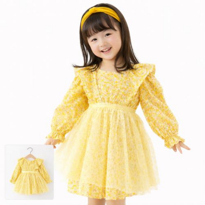 여아 원피스 공주 봄 가을 유아 드레스 생일 선물 화이트