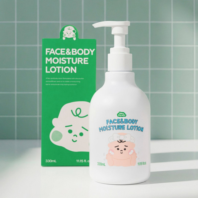 베이비스탠다드 페이스 앤 바디 모이스처 아기 올인원 로션 무향 유아 보습, 1개, 330ml