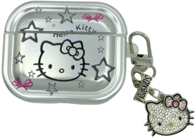 메탈 키티 에어팟 케이스 키링 세트, 1개, 에어팟 4세대