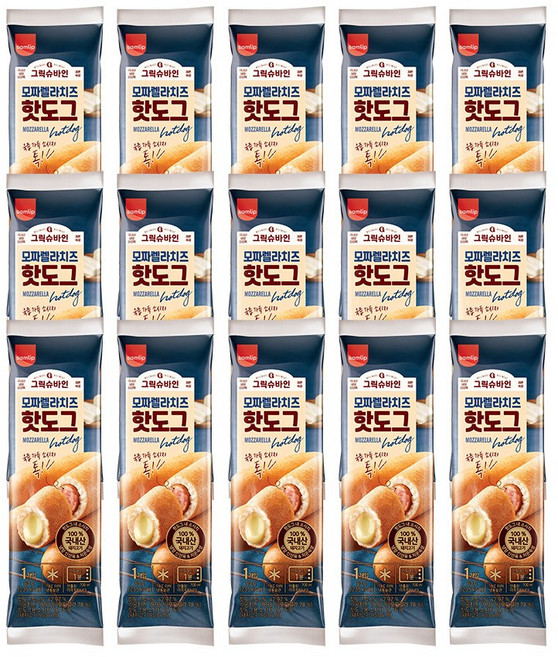 그릭슈바인 모짜렐라치즈 핫도그 80g x 15개