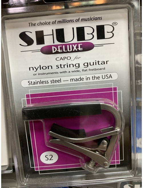 文林樂器 SHUBB C2 CAPO 古典吉他移調夾 滾輪設計 亮光銀 美國製造 公司貨, S2不鏽鋼, 1個