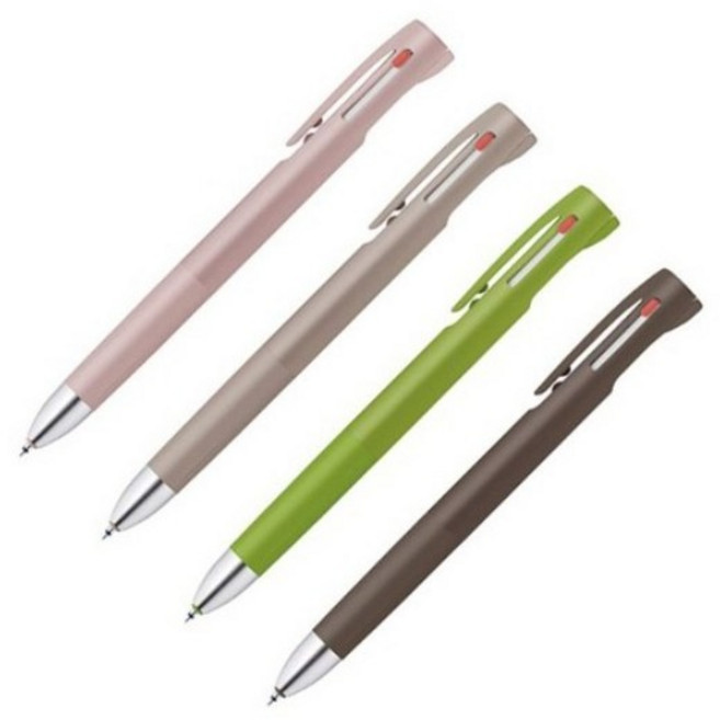 ZEBRA blen 3c 제브라 블렌 3색볼펜 멀티펜 다색볼펜, 0.5-레드빈라떼