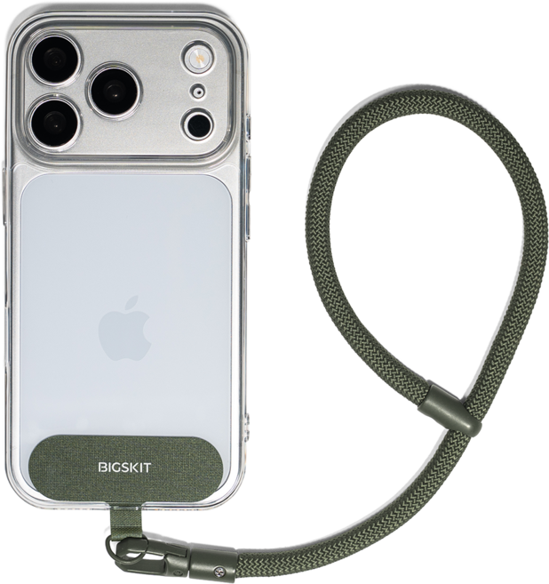 빅스킷 도난방지 핸드폰 손목 스트랩 줄, 카키, 1개